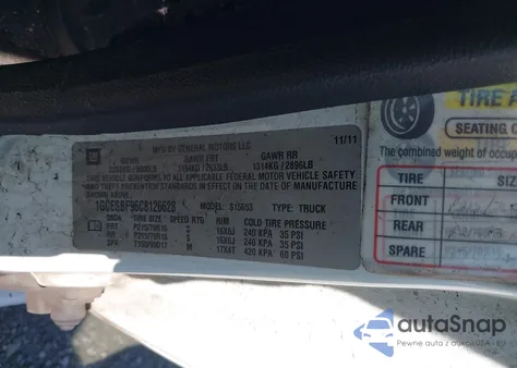 2012 Chevrolet Colorado Work Truck from USA, damaged, VIN 1GCESBF96C8126628